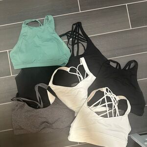 lot of 5 lululemon sports bras plus 1 freebie small medium 8.